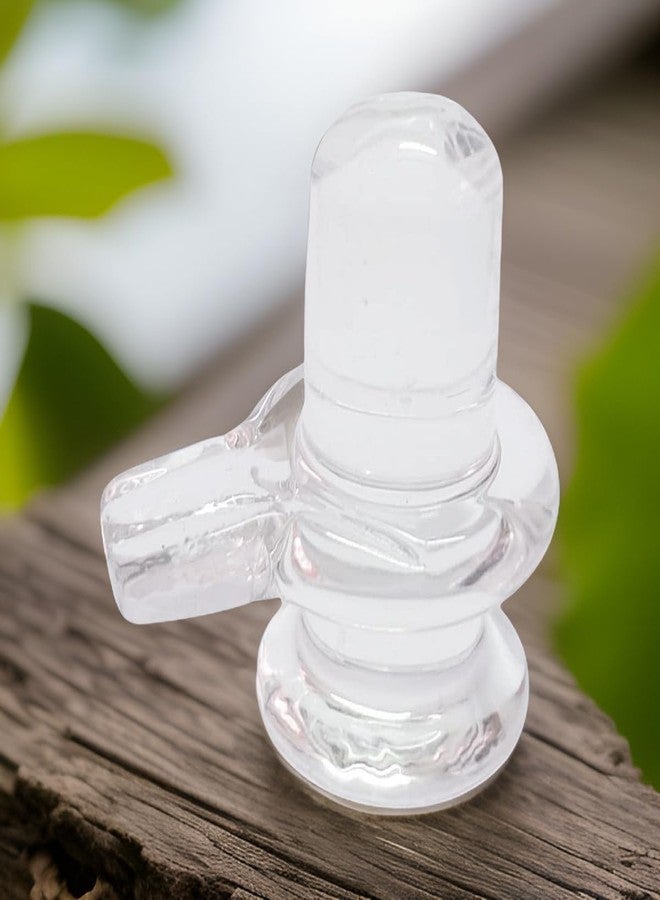 Salvus APP SOLUTIONS Natural Crystal Sphatik Shiva Lingam for Pooja/Home/Office/Car Dashboard (Medium Size/4x4x3 cm) - Image 1